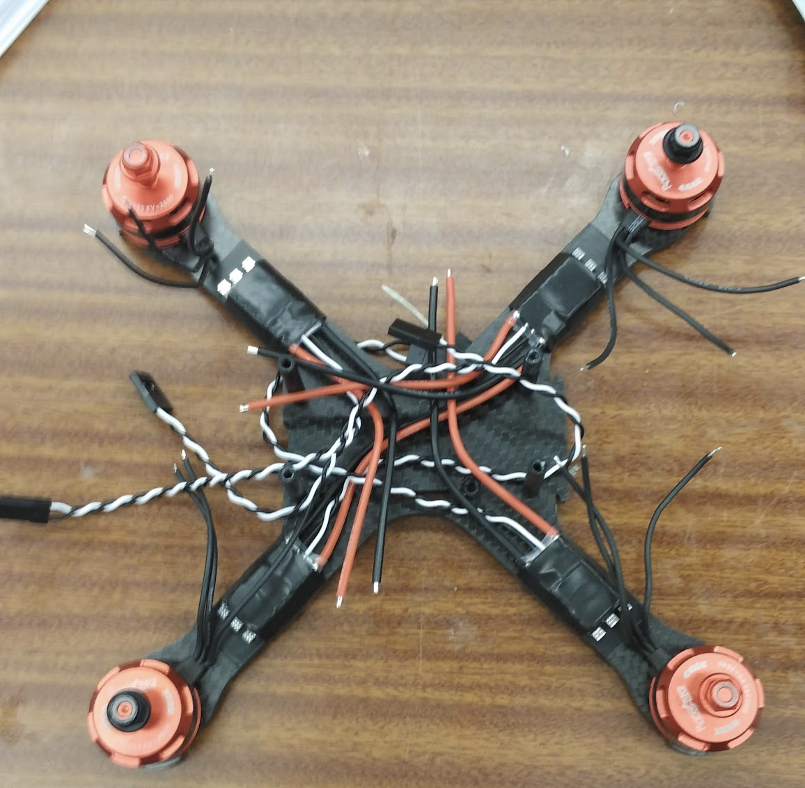 Racing quadcopter bare carbon frame