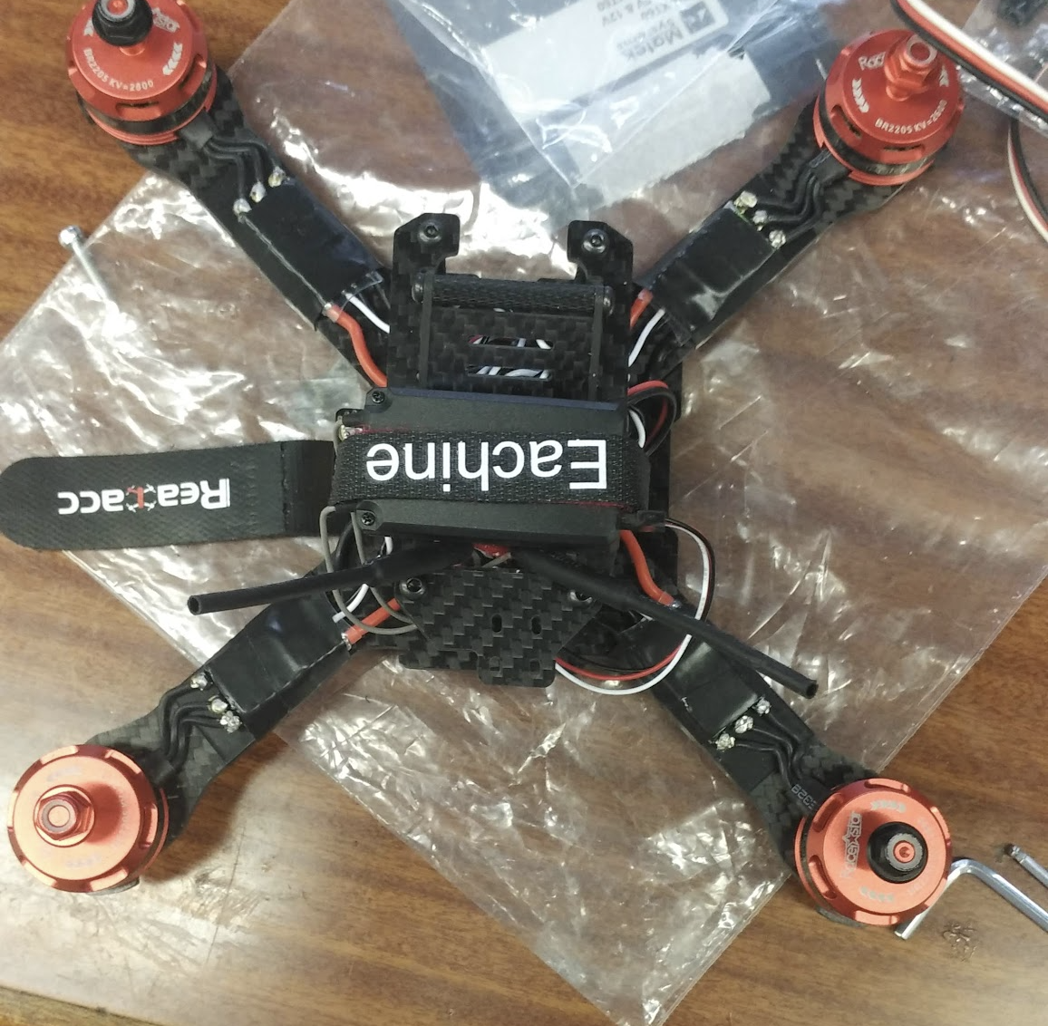 Assembled quadcopter with motors